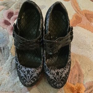 Penthouse by Ellie Shoes Black and Silver Flats